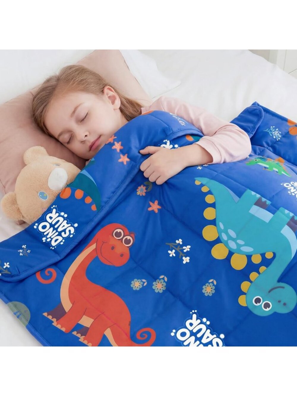 Cozy Dinosaur Weighted Blanket 5lbs | Cool Heavy Throw Gift 36"x48" for Kids